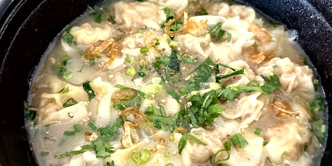 PRAWN WANTAN IN CHICKEN SOUP